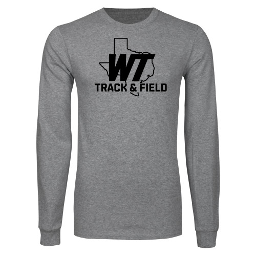  Grey Long Sleeve T Shirt - WT Texas Track & Field