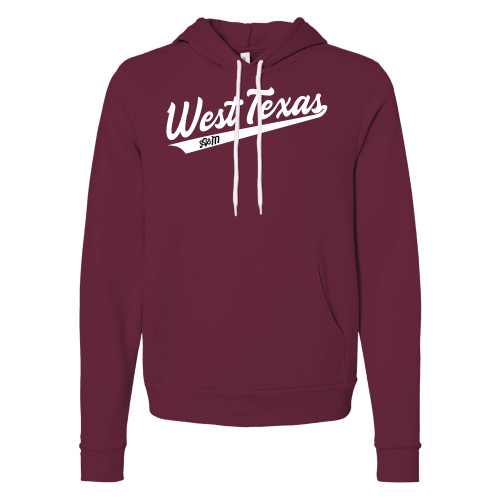  Bella + Canvas Maroon Fleece Hood - West Texas A&M Script