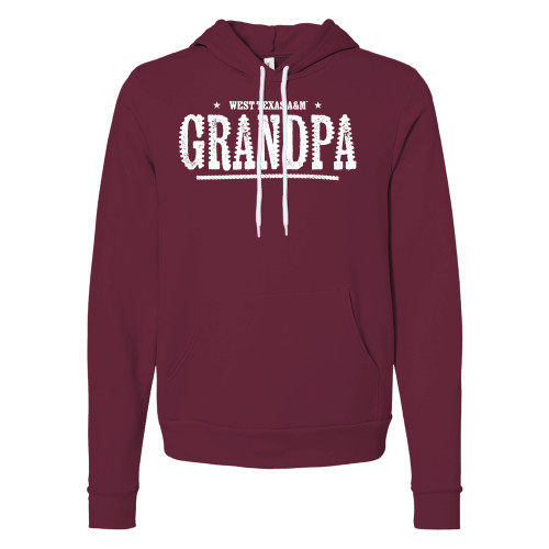  Bella + Canvas Maroon Fleece Hood - West Texas A&M Grandpa