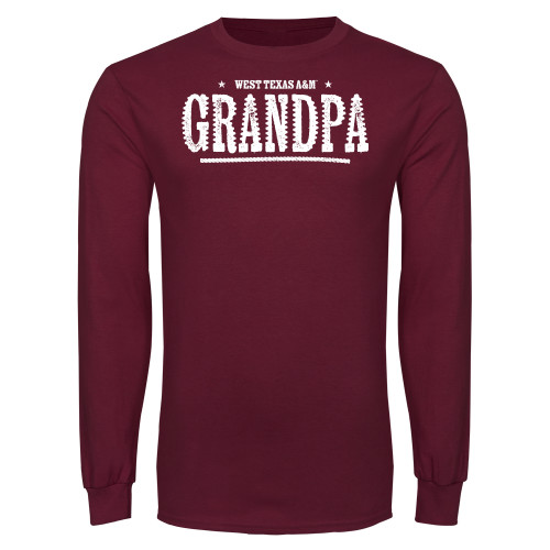  Maroon Long Sleeve T Shirt - West Texas A&M Grandpa