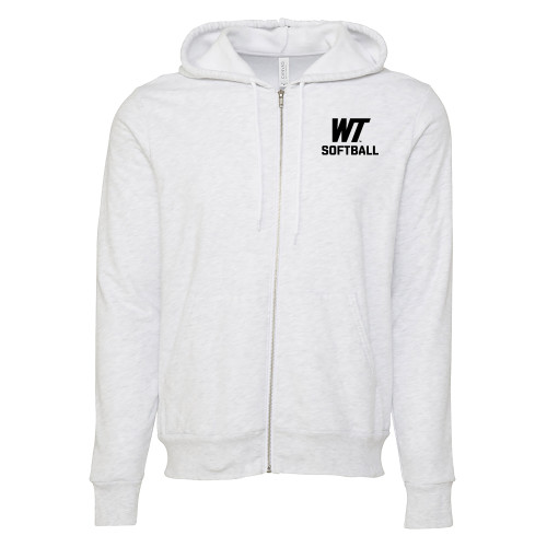  Bella + Canvas Ash Grey Full Zip Hood - WT Softball