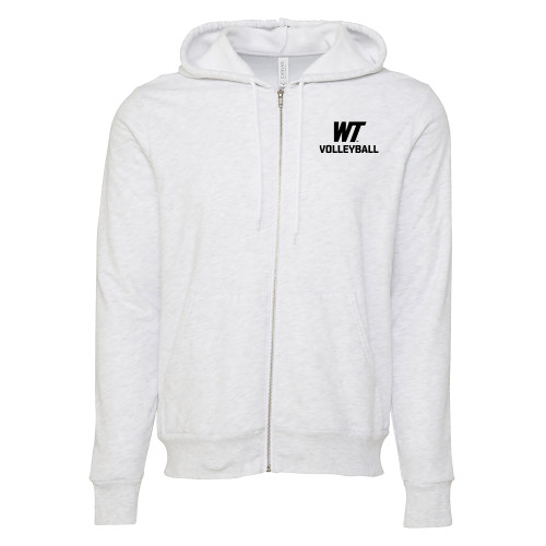  Bella + Canvas Ash Grey Full Zip Hood - WT Volleyball