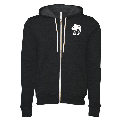  Bella + Canvas Dark Grey Heather Full Zip Hood - WT Buffalo Golf
