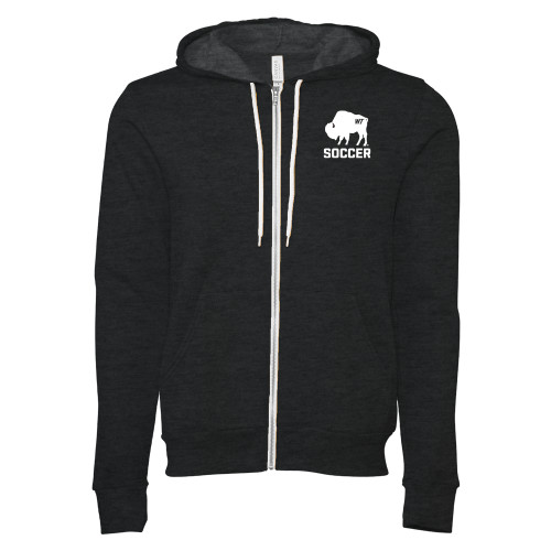  Bella + Canvas Dark Grey Heather Full Zip Hood - WT Buffalo Soccer