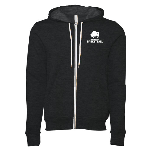  Bella + Canvas Dark Grey Heather Full Zip Hood - WT Buffalo Womens Basketball