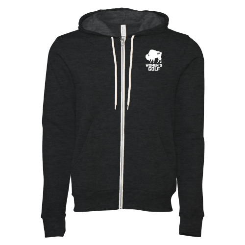  Bella + Canvas Dark Grey Heather Full Zip Hood - WT Buffalo Womens Golf