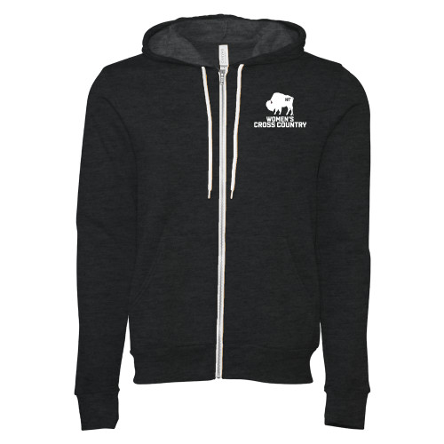  Bella + Canvas Dark Grey Heather Full Zip Hood - WT Buffalo Womens Cross Country