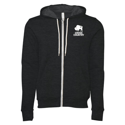  Bella + Canvas Dark Grey Heather Full Zip Hood - WT Buffalo Cross Country