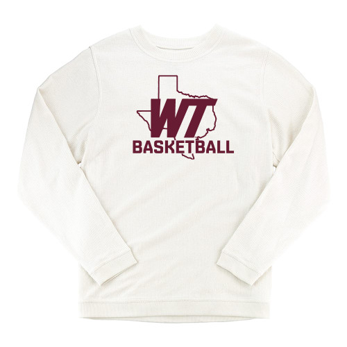 Boxercraft Womens Cream Corded Crew - WT Texas Basketball