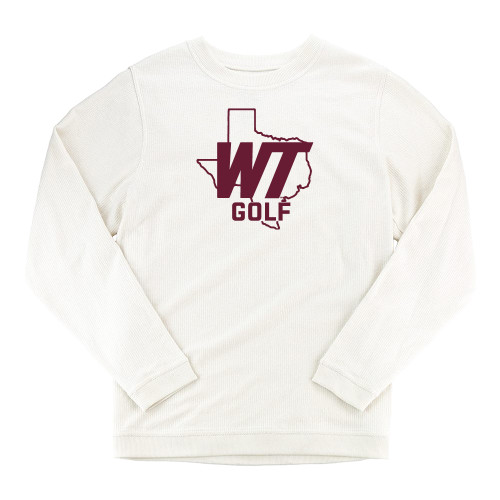  Boxercraft Womens Cream Corded Crew - WT Texas Golf