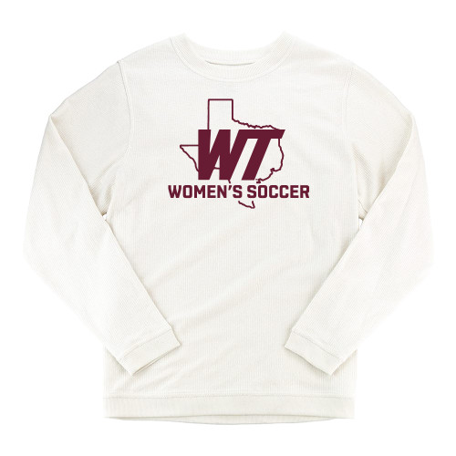  Boxercraft Womens Cream Corded Crew - WT Texas Womens Soccer