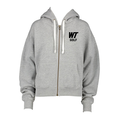  ENZA Womens Grey Boxy Full Zip Hood - WT Golf