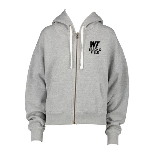  ENZA Womens Grey Boxy Full Zip Hood - WT Track & Field