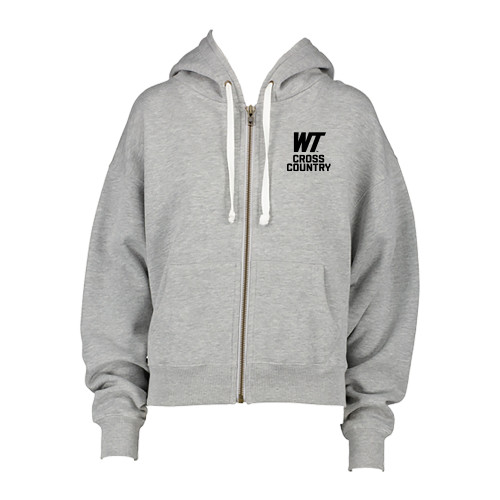  ENZA Womens Grey Boxy Full Zip Hood - WT Cross Country