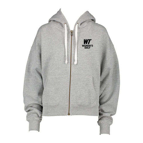  ENZA Womens Grey Boxy Full Zip Hood - WT Golf