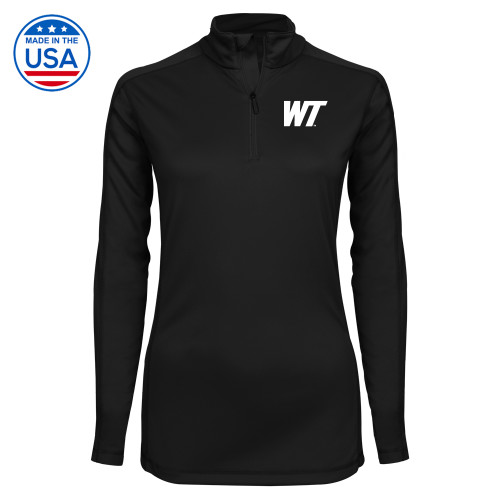  Syntrel Womens Black Interlock 1/4 Zip - West Texas A&M Primary Mark