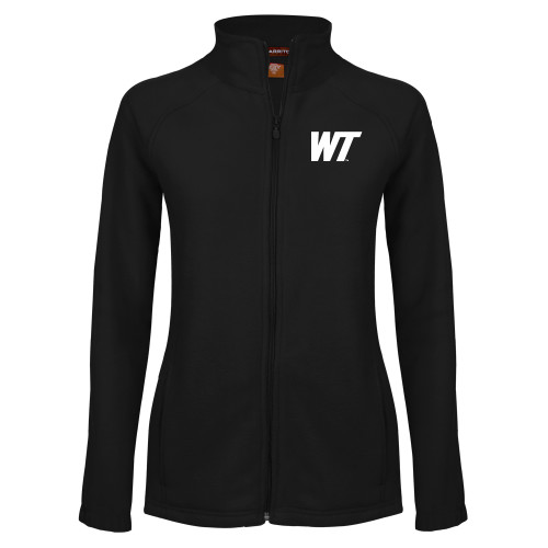  Womens Black Fleece Full Zip Jacket - West Texas A&M Primary Mark