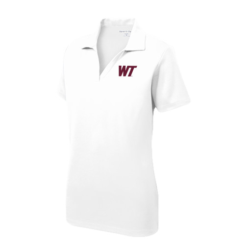  Womens White Dry Mesh Polo - West Texas A&M Primary Mark