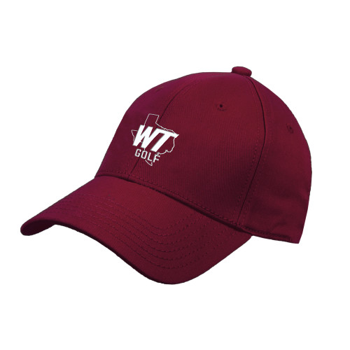  Maroon Structured Adjustable Pro Style Hat - WT Texas Golf