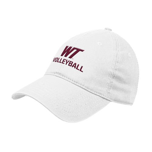  White Unstructured Adjustable Low Profile Hat - WT Volleyball