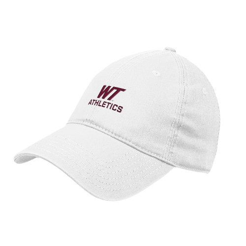 White Unstructured Adjustable Low Profile Hat - WT Athletics
