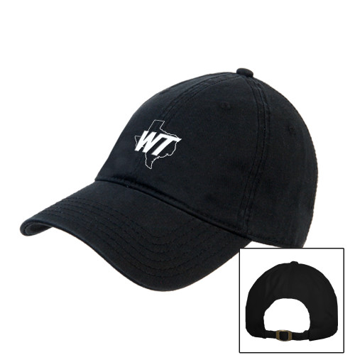  Black Unstructured Adjustable Low Profile Hat - WT Texas Mark