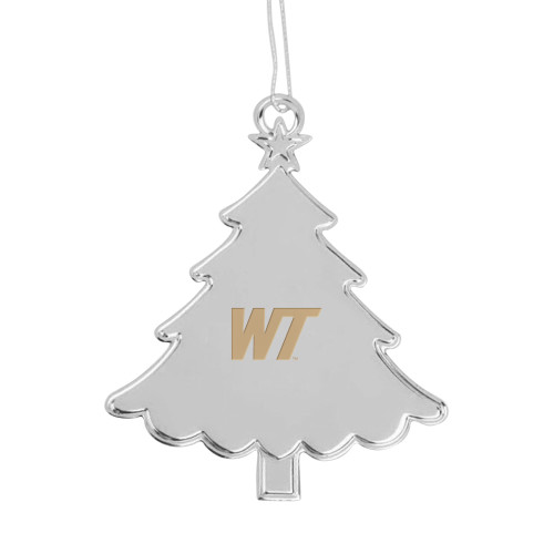  Silver Tree Ornament - West Texas A&M Primary Mark Engraved
