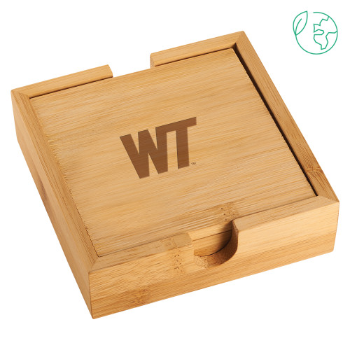  Bamboo Coaster Set - West Texas A&M Primary Mark Engraved