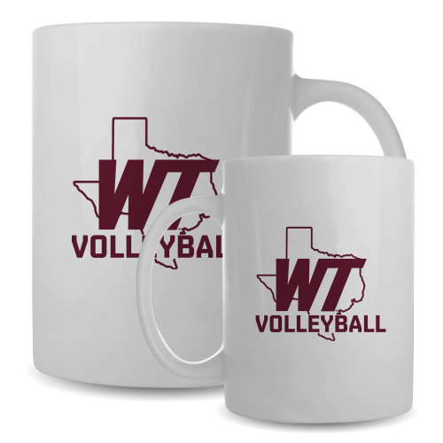  Full Color White Mug 15oz - WT Texas Volleyball