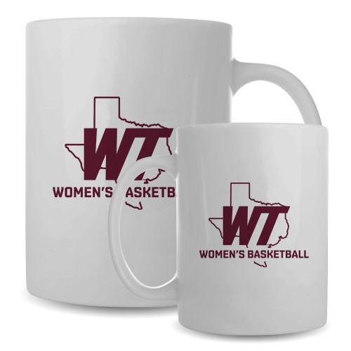  Full Color White Mug 15oz - WT Texas Womens Basketball
