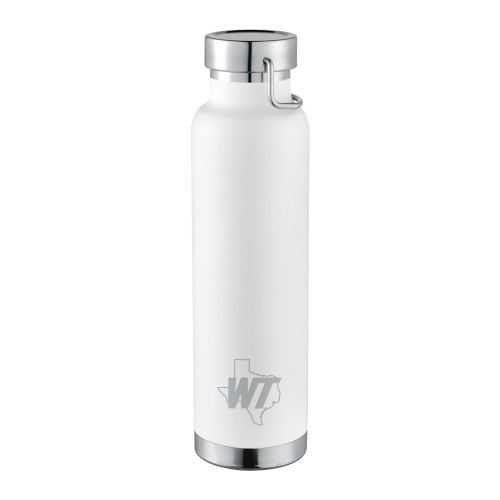  Thor Copper Vacuum Insulated White Bottle 22oz - WT Texas Mark Engraved