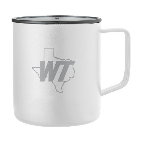  Rover Camp Vacuum Insulated White Mug 14oz - WT Texas Mark Engraved