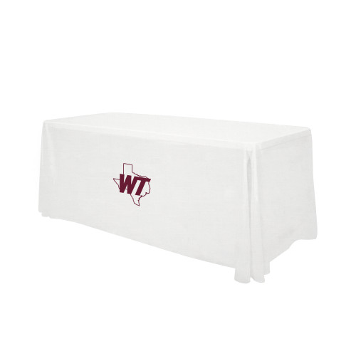  White 6 foot Table Throw - WT Texas Mark