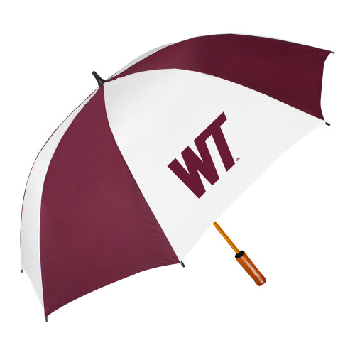  64 Inch Maroon/White Umbrella - West Texas A&M Primary Mark