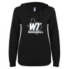 Thumbnail image for  ENZA Womens Black V Notch Raw Edge Fleece Hoodie
