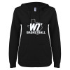 Thumbnail image for  ENZA Womens Black V Notch Raw Edge Fleece Hoodie