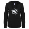 Thumbnail image for  ENZA Womens Black V Notch Raw Edge Fleece Hoodie