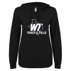 Thumbnail image for  ENZA Womens Black V Notch Raw Edge Fleece Hoodie