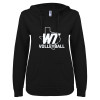 Thumbnail image for  ENZA Womens Black V Notch Raw Edge Fleece Hoodie