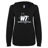 Thumbnail image for  ENZA Womens Black V Notch Raw Edge Fleece Hoodie
