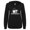 Thumbnail image for  ENZA Womens Black V Notch Raw Edge Fleece Hoodie