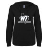 Thumbnail image for  ENZA Womens Black V Notch Raw Edge Fleece Hoodie