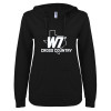 Thumbnail image for  ENZA Womens Black V Notch Raw Edge Fleece Hoodie