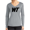Thumbnail image for  Womens Grey Performance Long Sleeve V Neck Shirt
