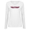Thumbnail image for  Womens White Long Sleeve V Neck Tee 
