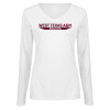 Thumbnail image for  Womens White Long Sleeve V Neck Tee 