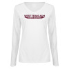 Thumbnail image for  Womens White Long Sleeve V Neck Tee 