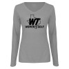 Thumbnail image for  Womens Grey Long Sleeve V Neck Tee 