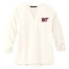Thumbnail image for  Mercer + Mettle Womens Ivory 3/4 Sleeve Crepe Blouse