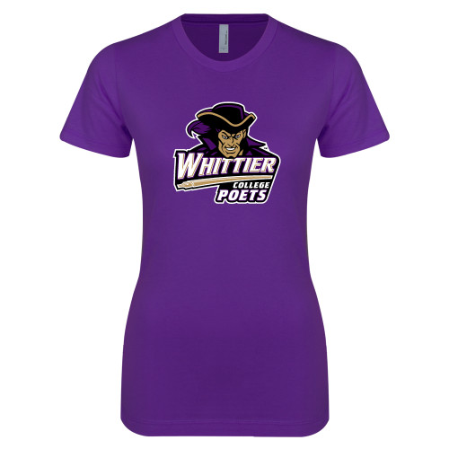  Next Level Womens Purple Boyfriend Tee - Primary Mark